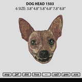 Dog Head 1503 Embroidery File 6 sizes