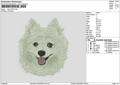 Dog Head 1602 Embroidery File 6 sizes