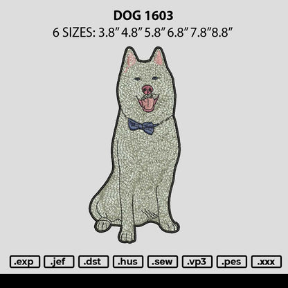 Dog 1603 Embroidery File 6 sizes
