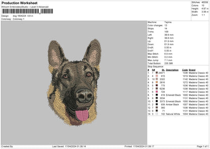 Dog1604b Embroidery File 6 sizes