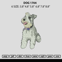 Dog 1704 Embroidery File 6 sizes