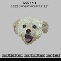 Dog 1711 Embroidery File 6 sizes