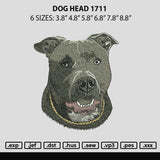 Dog Head 1711 Embroidery File 6 sizes