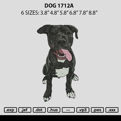 Dog 1712a Embroidery File 6 sizes