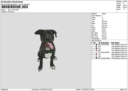 Dog 1712a Embroidery File 6 sizes