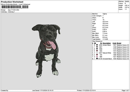 Dog 1712a Embroidery File 6 sizes