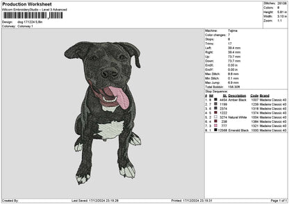 Dog 1712a Embroidery File 6 sizes
