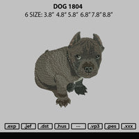 Dog 1804 Embroidery File 6 sizes