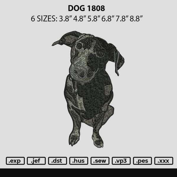 Dog 1808 Embroidery File 6 sizes