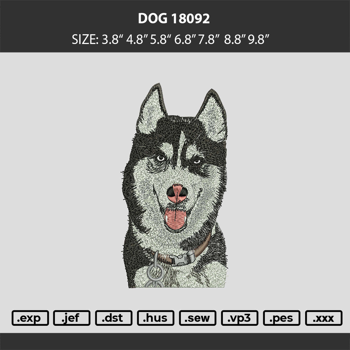 dog 180926 Embroidery Design Machine Files