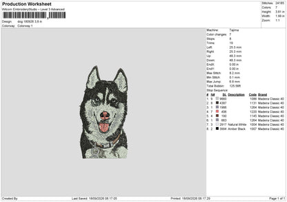 dog 180926 Embroidery Design Machine Files