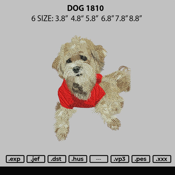 Dog 1810 Embroidery File 6 sizes