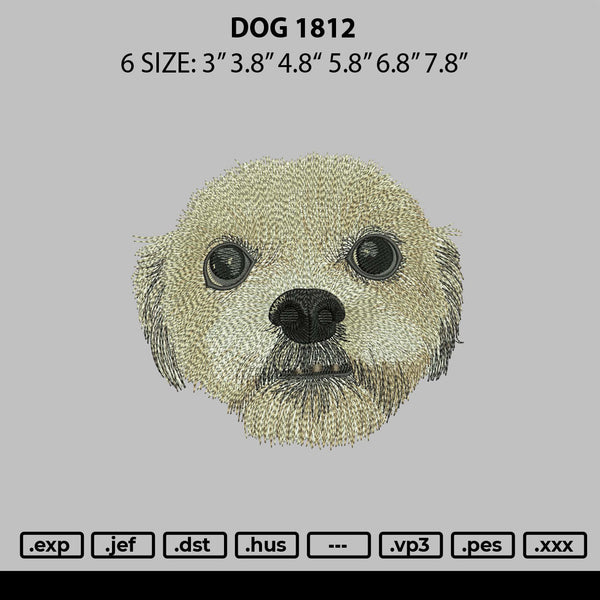 Dog 1812 Embroidery File 6 sizes