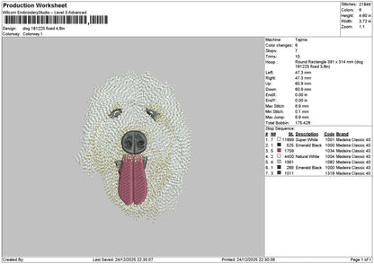 Dog 1812 Embroidery File 6 sizes