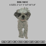 Dog 1901c Embroidery File 6 sizes