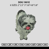 Dog 1901e Embroidery File 6 sizes