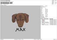 Dog 1911 Embroidery File 6 sizes