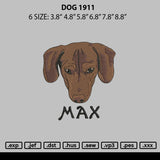 Dog 1911 Embroidery File 6 sizes