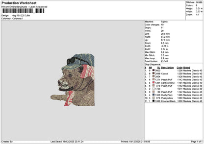 Dog 1912 Embroidery File 6 sizes