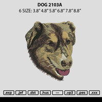 Dog 2103a Embroidery File 6 sizes