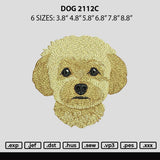 Dog 2112c Embroidery File 6 sizes