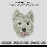 Dog Head 2112 embroidery File 6 sizes