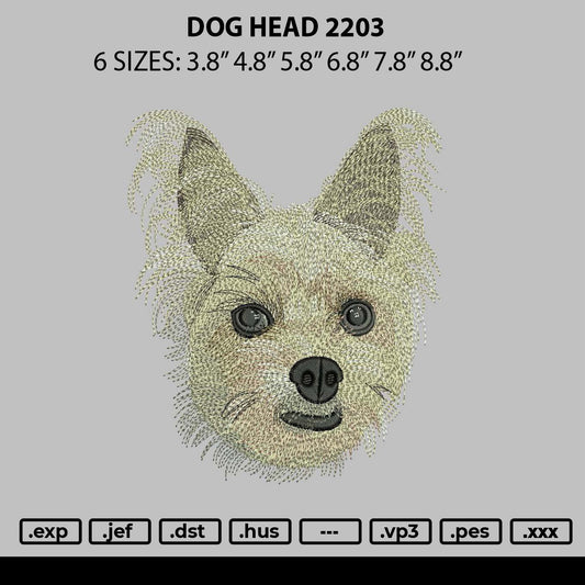 Dog Head 2203 Embroidery File 6 sizes