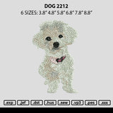 Dog 2212 Embroidery File 6 sizes