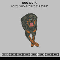 Dog 2301a Embroidery File 6 sizes