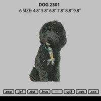 Dog 2301 Embroidery File 6 sizes