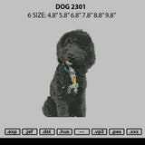 Dog 2301 Embroidery File 6 sizes