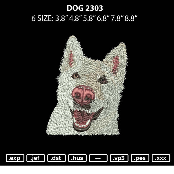 Dog 2303 Embroidery File 6 sizes