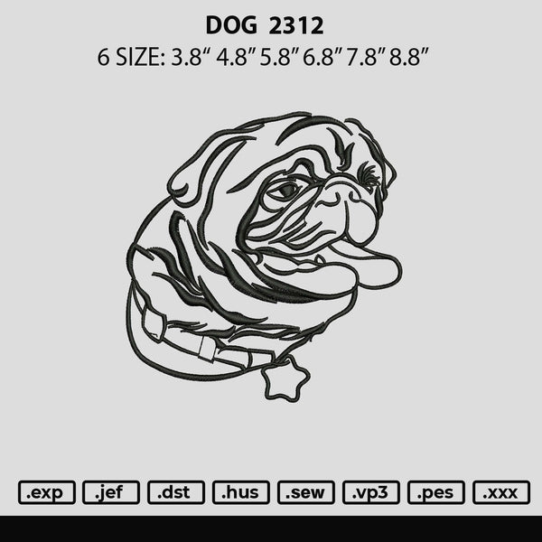 Dog 2312 Embroidery File 6 sizes