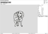 Dog Outline 2403 Embroidery File 6 sizes