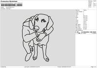 Dog Outline 2403 Embroidery File 6 sizes