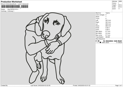 Dog Outline 2403 Embroidery File 6 sizes