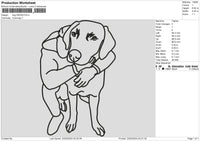 Dog Outline 2403 Embroidery File 6 sizes