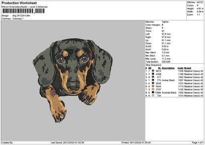Dog 2412 Embroidery File 6 sizes