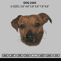 Dog 2505 Embroidery File 6 sizes