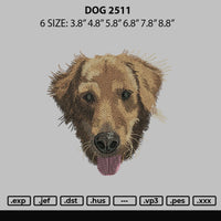 Dog 2511 Embroidery File 6 sizes