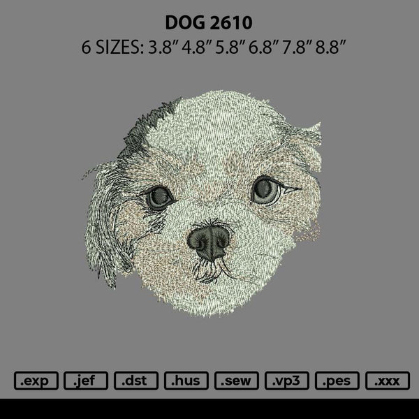 Dog 2610 Embroidery File 6 sizes