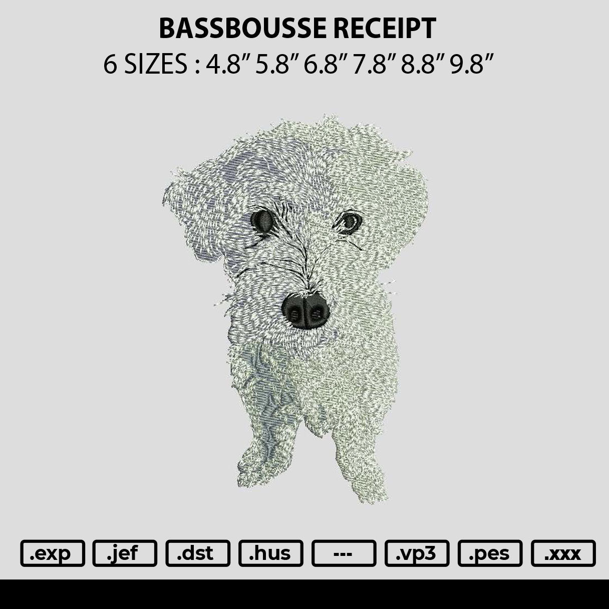 Dog 2612 Embroidery File 6 sizes