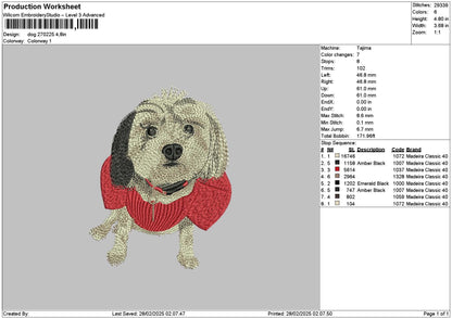 Dog 2702 Embroidery File 6 sizes
