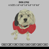 Dog 2702 Embroidery File 6 sizes