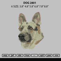 Dog 2801 Embroidery File 6 sizes