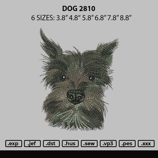 Dog 2810 Embroidery File 6 sizes