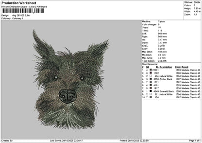 Dog 2810 Embroidery File 6 sizes