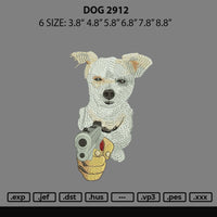 Dog 2912 Embroidery File 6 sizes