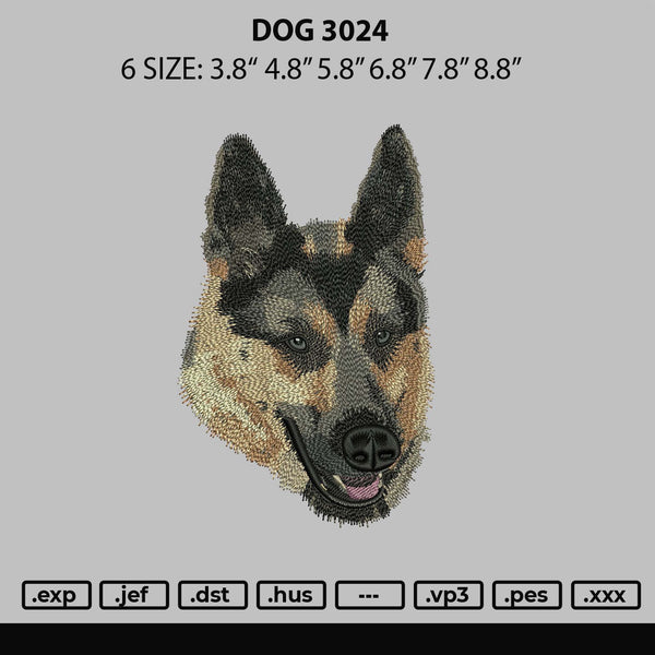 Dog 3024 Embroidery File 6 sizes