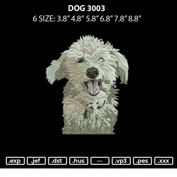 Dog 3003 Embroidery File 6 sizes